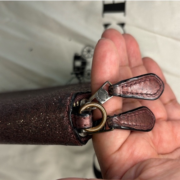 Coach Double Zipper Glitter Wallet Wristlet - Picture 14 of 15